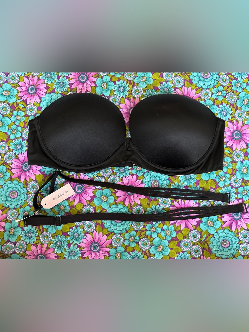 Push-Up Bra - Strapless Plunge w/ Strap- Balconette Demi,  NWT